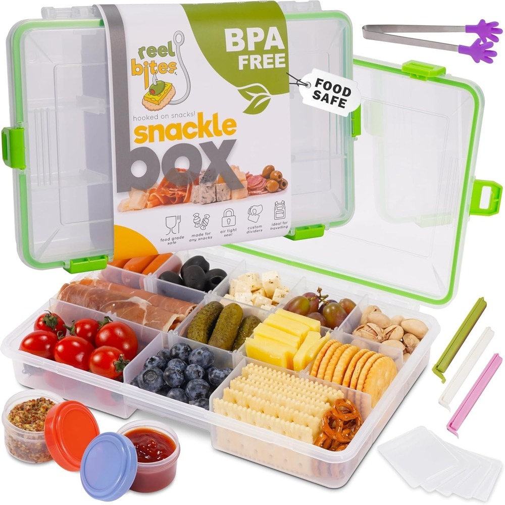 Create-ables Reel Bites Snackle Box Travel Container BPA Free Clear 13 Section
